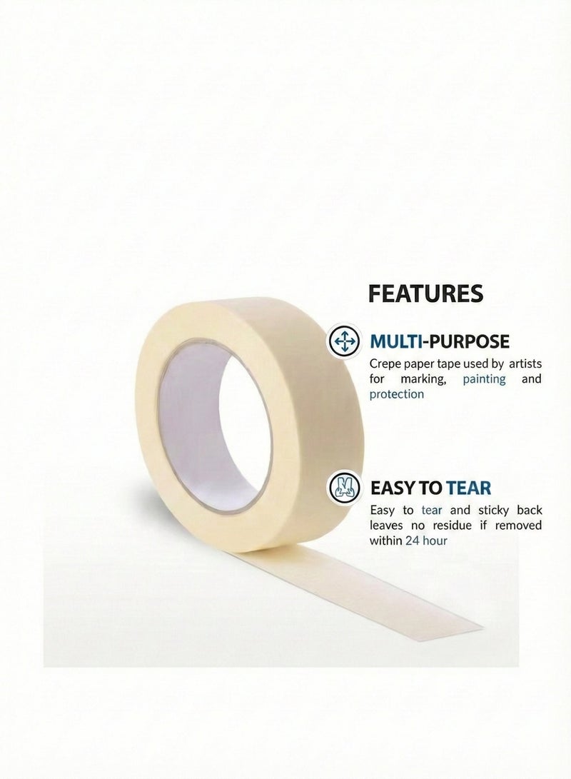 AKSONZ Premium Masking Tape 2 Inch x 30 Yards Beige Painter's Tape, No Residue Clean Removal Paper Tape for Painting, Decorating, General Purpose DIY Home, Office, School Stationery & Industrial Arts [Pack of 4 Rolls] - Image 4